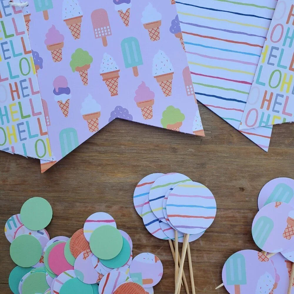Sprinkle Baby Shower Banner | Sprinkle Party Decorations, Ice Cream Birthday